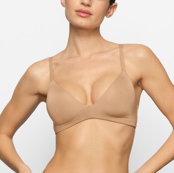 NWT SKIMS WIRELESS FOR T'SHIRT DEMI BRA, VARIOUS SIZES, OCHRE - Picture 2 of 7